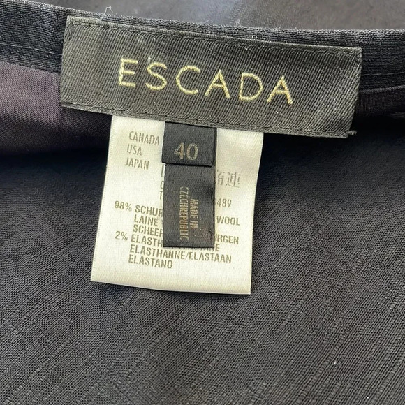 EUC Escada wool Black skirt - size 40 - Picture 5 of 8